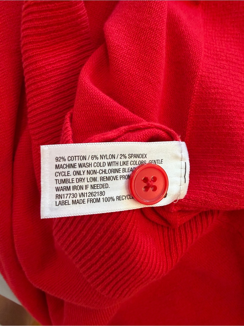Merona Bright Red Classic Button-Up Cardigan - Picture 5 of 5